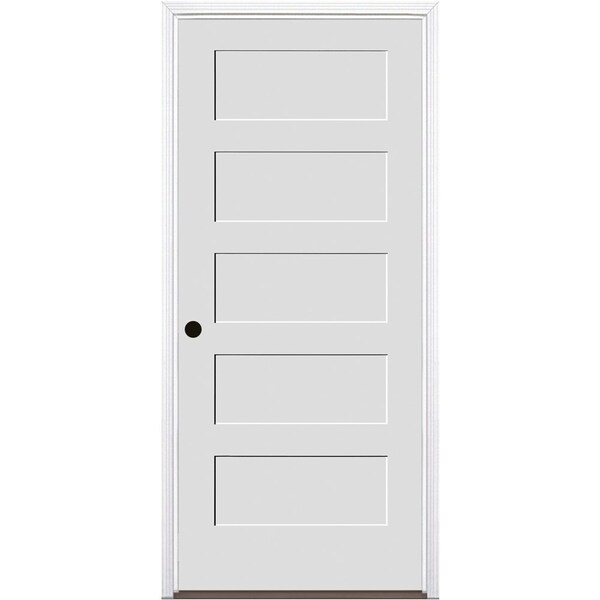 Trimlite Primed 5Panel Equal Panel Interior Shaker 20 Min Fire Rated 49/16" RH Prehung 2668134PRI840520MRH15B4916 - main